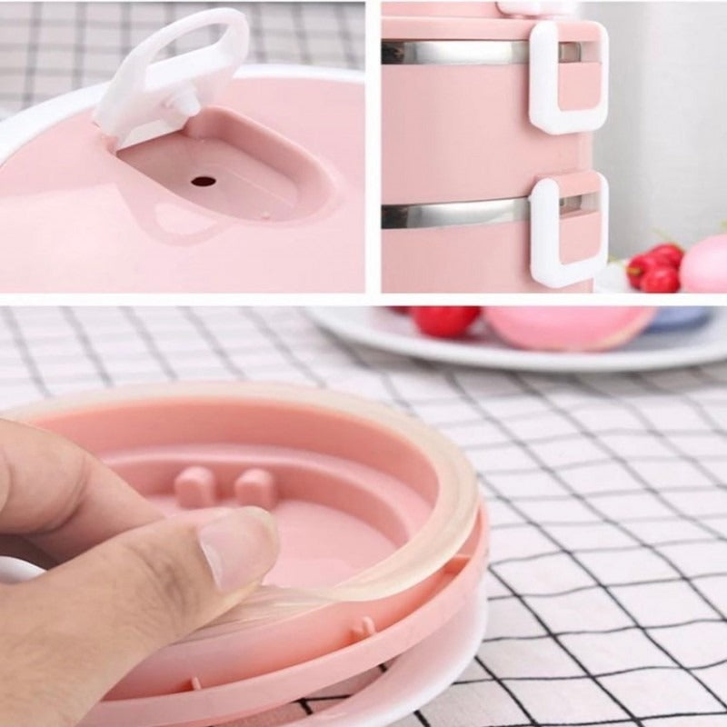 Stainless Steel Layered Lunch Box – Portable Food Storage