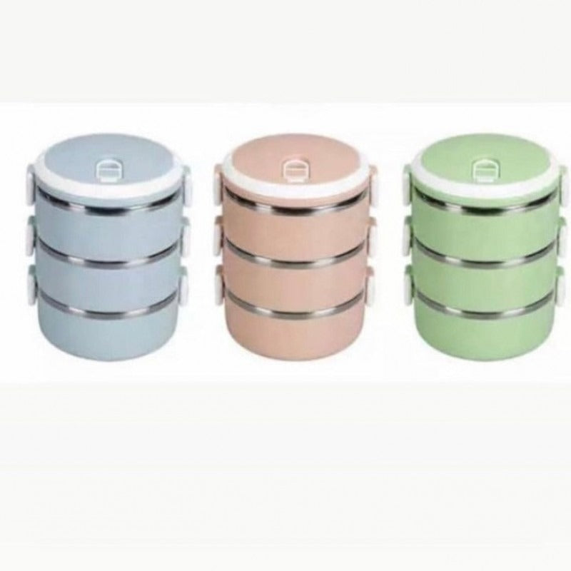 Stainless Steel Layered Lunch Box – Portable Food Storage