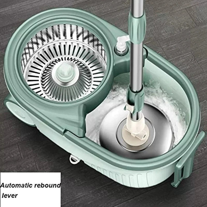 Spin Mop Bucket with Wheels – Easy Floor Cleaning System