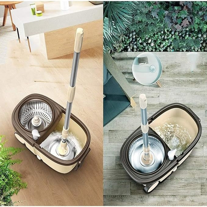 Spin Mop Bucket with Wheels – Easy Floor Cleaning System