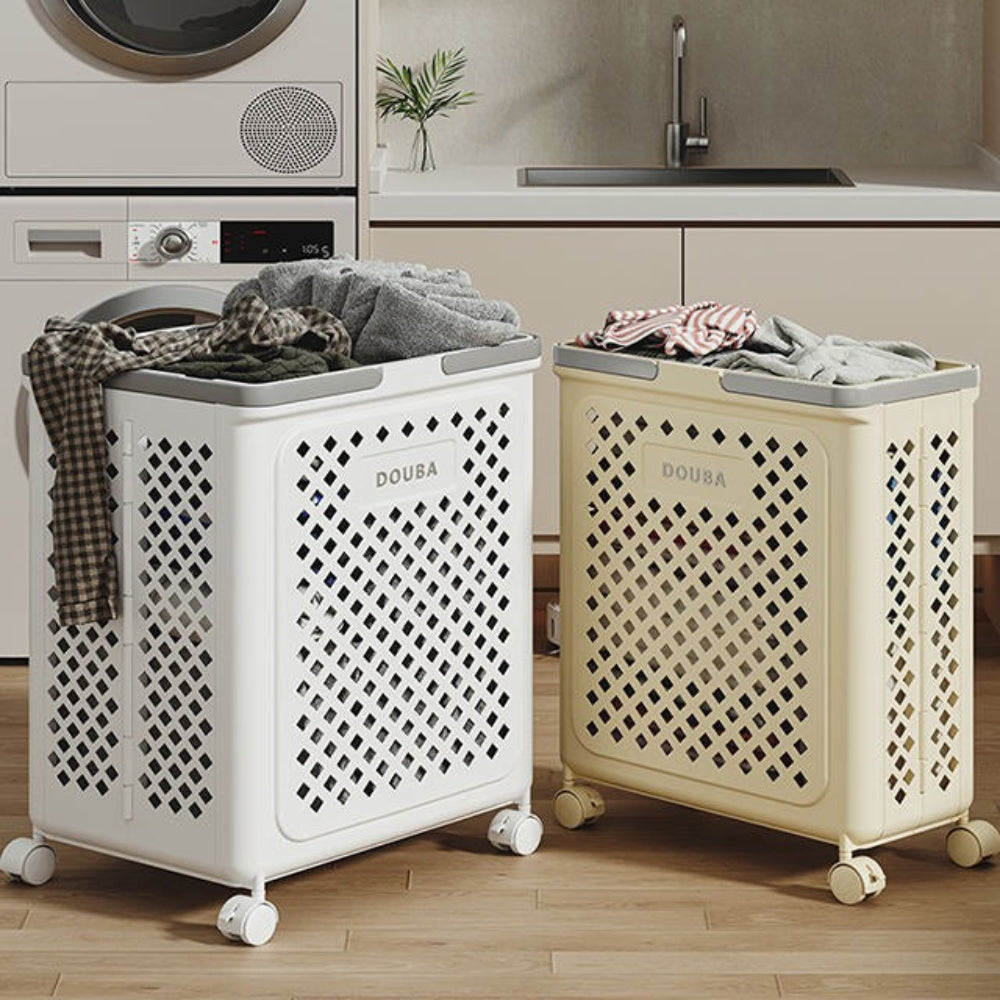 Large Folding Laundry Basket with Wheels – Waterproof Storage
