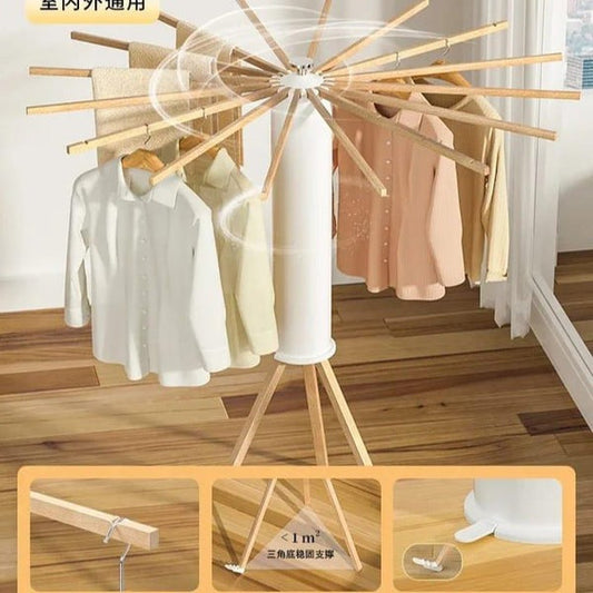 Foldable Wooden Clothes Drying Rack – Heavy Duty 16-Bar