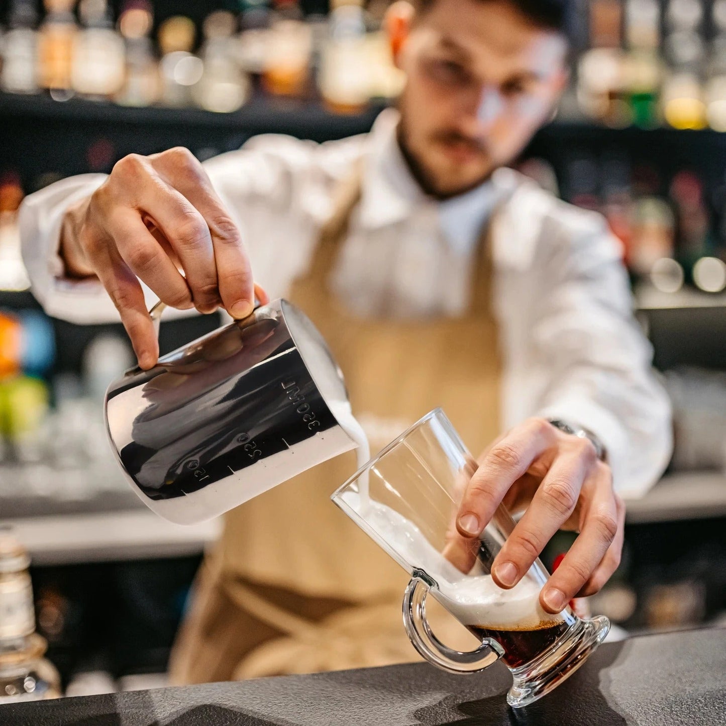 350ml Stainless Steel Milk Jug – Frothing Pitcher for Coffee & Latte Art
