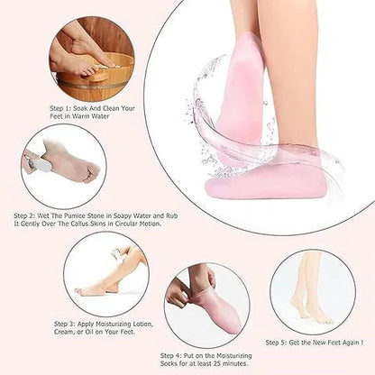 Silicone Gel Moisturizing Foot Socks – Spa Care Socks