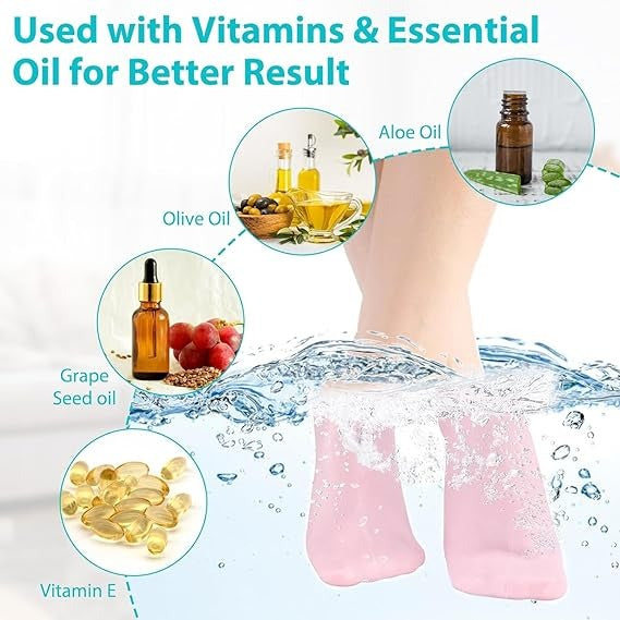 Silicone Gel Moisturizing Foot Socks – Spa Care Socks