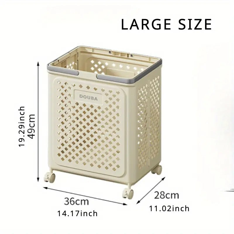 Large Folding Laundry Basket with Wheels – Waterproof Storage