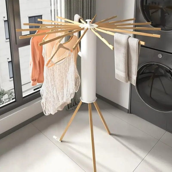 Foldable Wooden Clothes Drying Rack – Heavy Duty 16-Bar