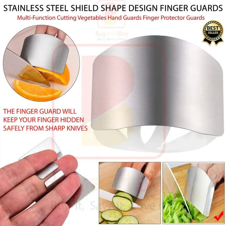 Stainless Steel Finger Guard – Safe Kitchen Vegetable Cutting Tool