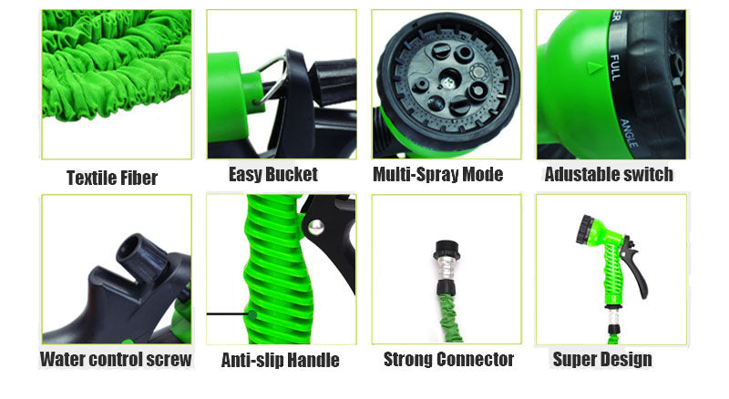 Expandable Hose Pipe (100 ft) – Magic Pipe with Spray Nozzle