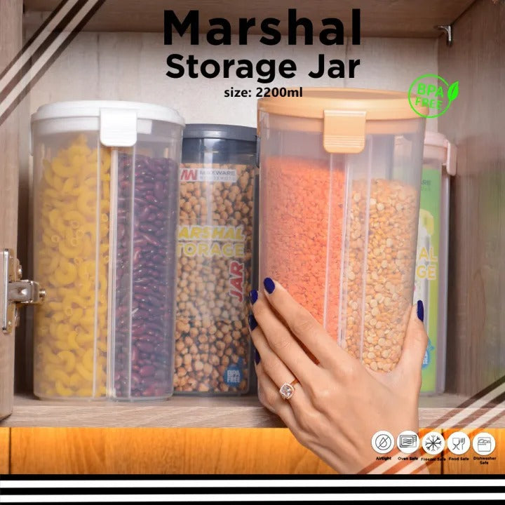 3-in-1 Airtight Storage Jar – Multi-Compartment Kitchen Container