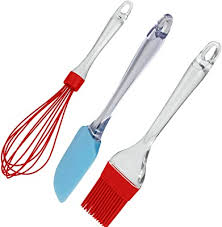 Silicone Whisk, Brush & Spatula (3 pcs) – Kitchen Tools