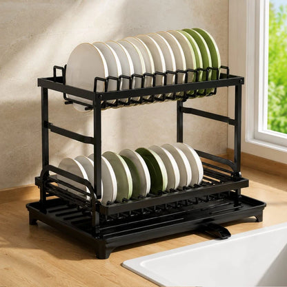 2 Tier Kitchen Dish Drying Rack without spoon holder