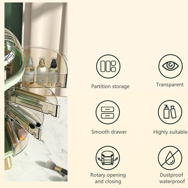 Luxury Desktop Cosmetic Organizer – Elegant Makeup & Skincare Storage