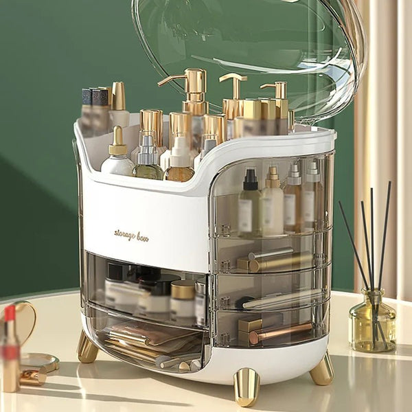 Luxury Desktop Cosmetic Organizer – Elegant Makeup & Skincare Storage
