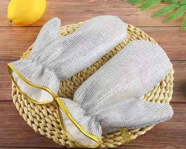 Steel Wire Cleaning Gloves – Durable Scrubbing & Protection Gloves